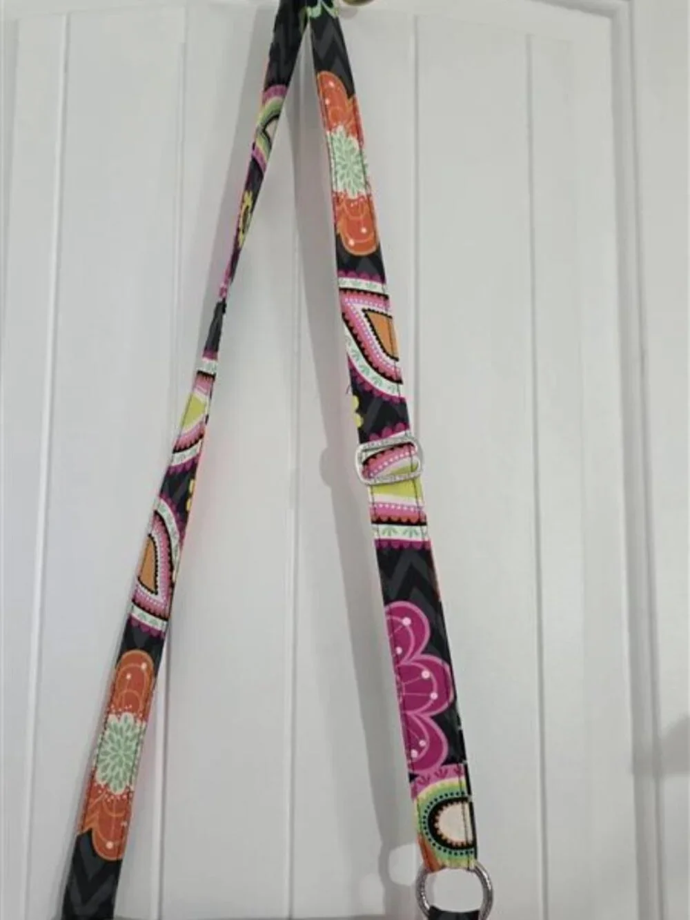 Vera Bradley Colorful Floral Quilted Crossbody Shoulder Bag Black Pink Orange
